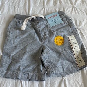 Infant gray drawstring shorts.